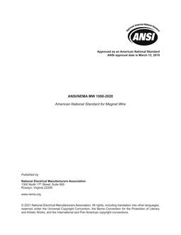 ANSI/NEMA MW 1000-2020