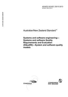 AS/NZS ISO/IEC 25010-2013