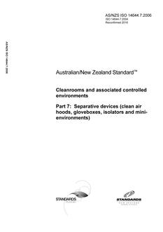 AS/NZS ISO 14644.7-2006