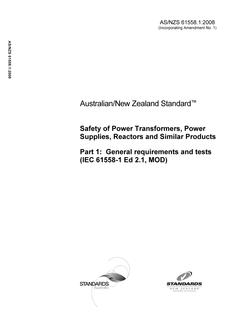 AS/NZS 61558.1-2008