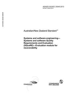 AS/NZS ISO/IEC 25045-2013