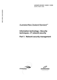 AS/NZS ISO/IEC 18028.1-2008
