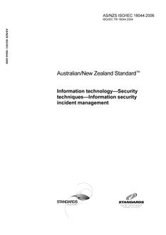 AS/NZS ISO/IEC 18044:2006