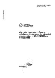 AS ISO/IEC 27013:2017