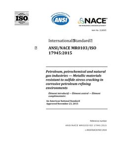 NACE MR0103/ISO 17945:2015